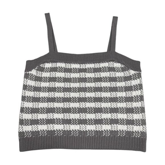 NWT 525 AMERICA Gingham Sweater Tank Top Womens Sz Small Slate Multi - Picture 2 of 5